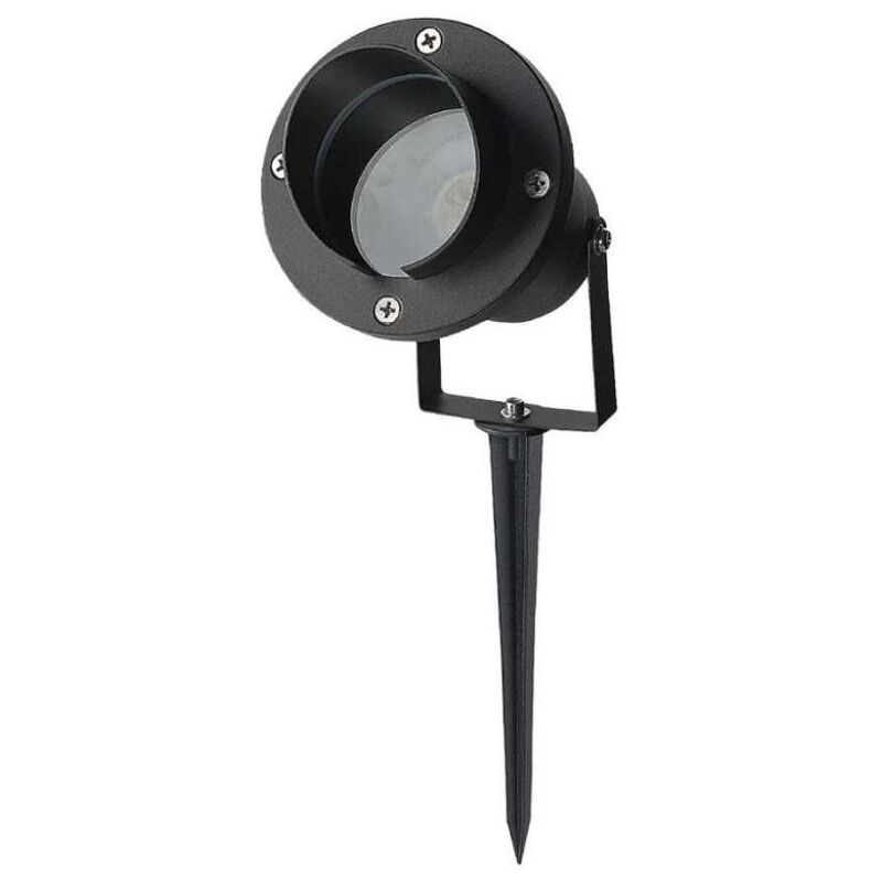 foto del prodotto picchetto in alluminio con portalampada gu10 orientabile colore nero ip65 v tac