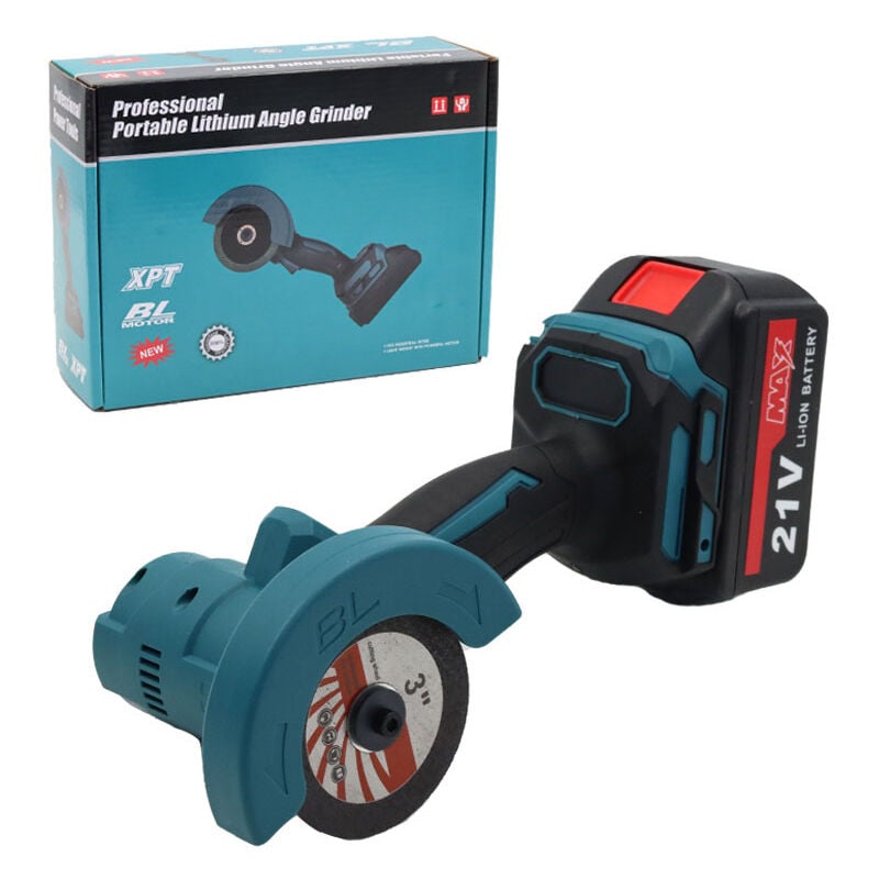 foto del prodotto piccola smerigliatrice a batteria, smerigliatrice angolare da 76 mm per 21 v, avanti indietro, regolazione della profondit , smerigliatrice senza