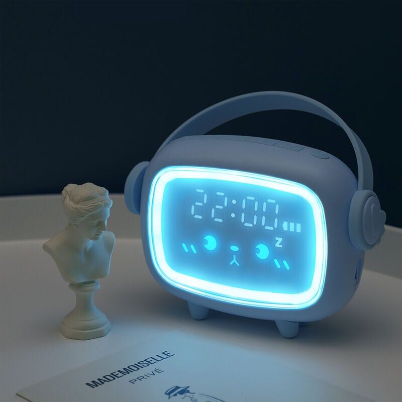 foto del prodotto piccola sveglia luce notturna bambini studente camera da letto sveglia blu