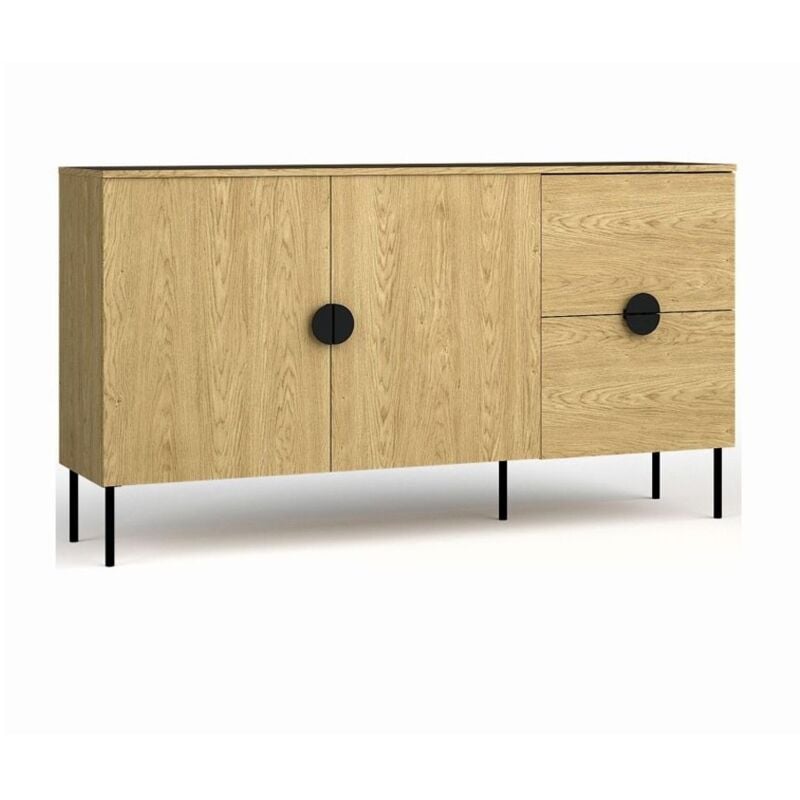 foto del prodotto piccolo buffet 2 porte e 2 cassetti colore rovere collezione mondo