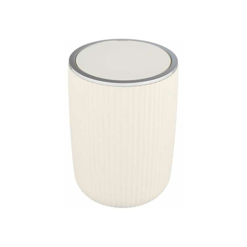 foto del prodotto piccolo cestino da bagno agropoli l, cestino con coperchio basculante, capacit 5,5l, plastica superficie satinata senza bpa, 19x27 cm, bianco crema