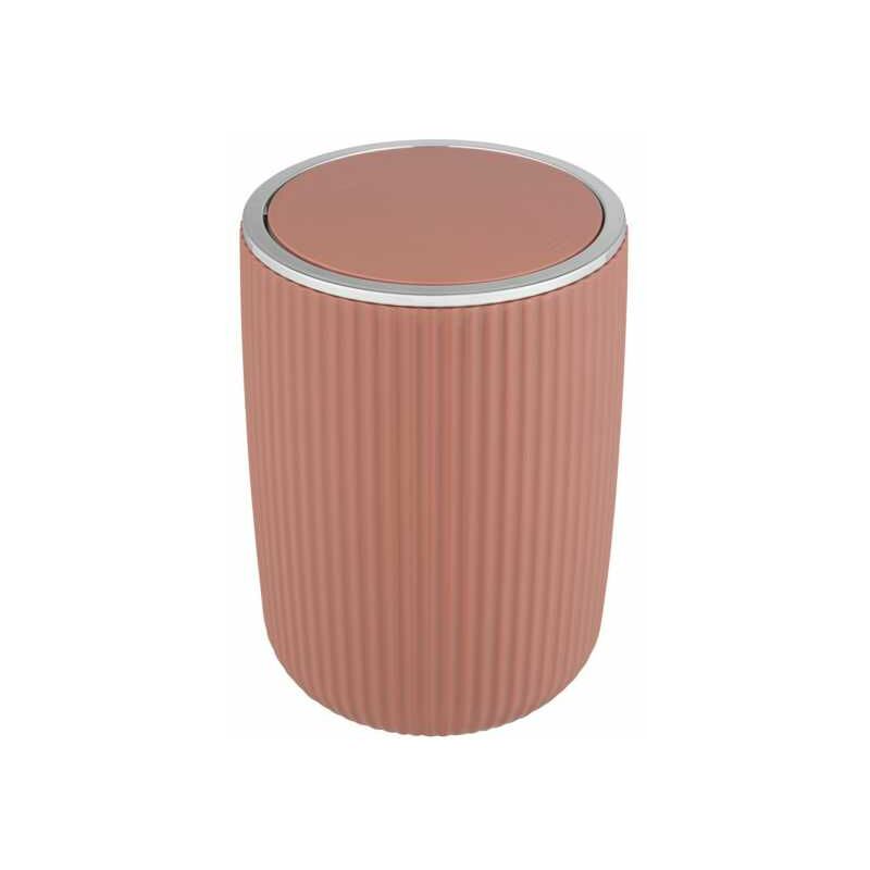foto del prodotto piccolo cestino da bagno agropoli l, cestino con coperchio basculante, capacit 5,5l, plastica superficie satinata senza bpa, 19x27 cm, rosa antico