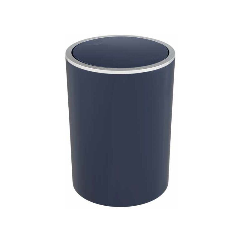 foto del prodotto piccolo cestino per bagno inca blu scuro, cestino da bagno con coperchio, capacit 5l, plastica di alta qualit senza bpa, 18,5x25,5 cm, blu scuro