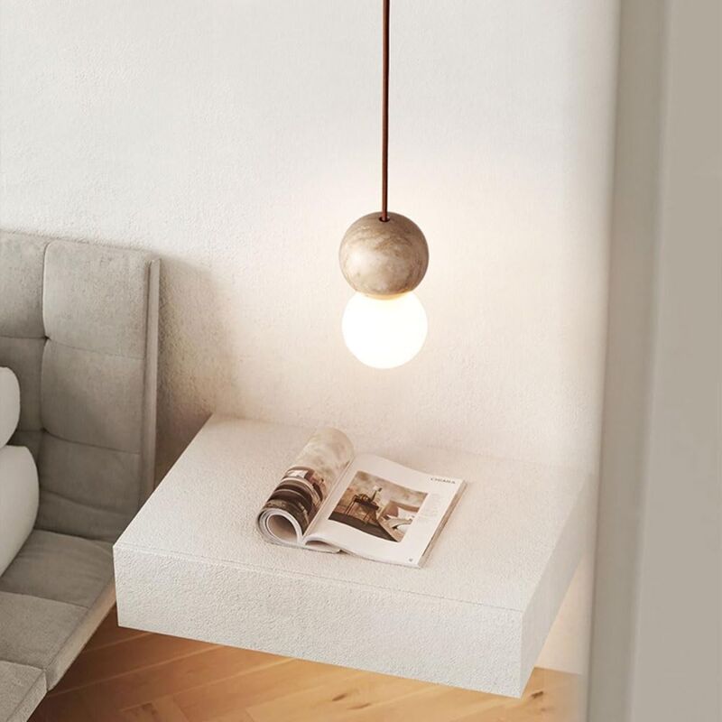 foto del prodotto piccolo lampadario in travertino giallo naturale in stile giapponese wabi sabi, lampadario creativo per bar, ristorante, ingresso, camera da letto,