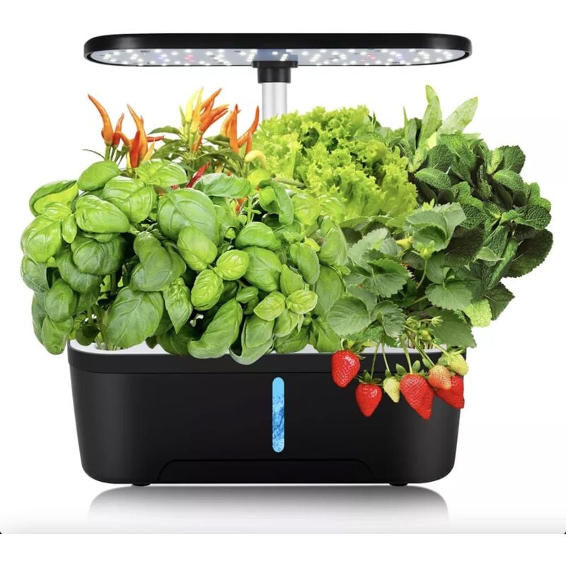 foto del prodotto piccolo vaso da fiori per interni coltiva verdure ed erbe aromatiche, sistema di coltivazione idroponica con luce a led, vaso aerodinamico, pompa