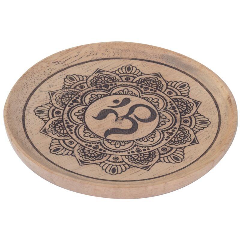 foto del prodotto piccolo vassoio etnico decorativo mandala om per casa e ufficio