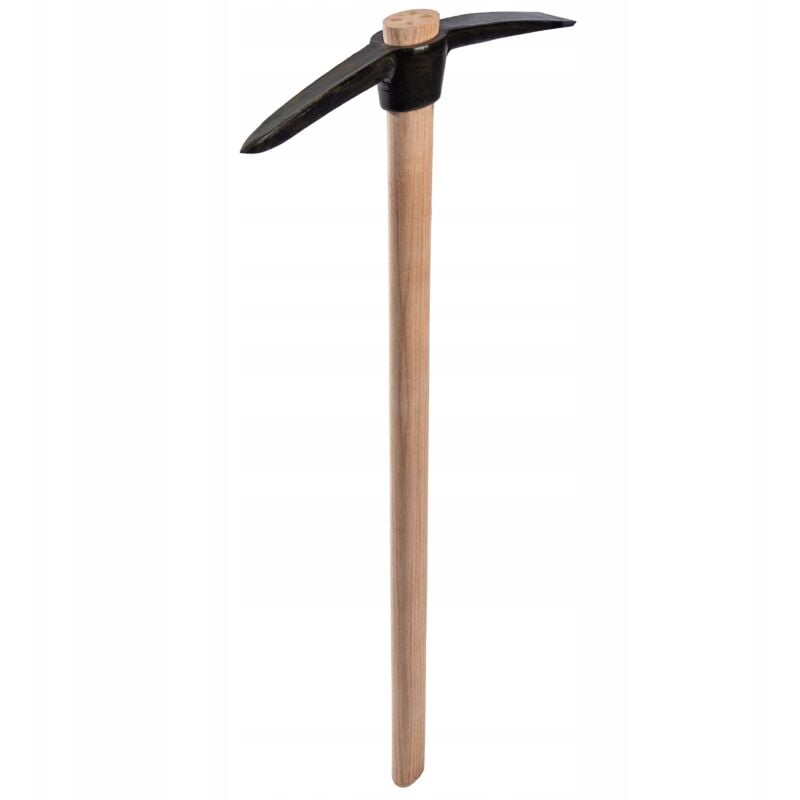 foto del prodotto piccone a punta kadax con manico in legno, piccone in acciaio resistente, piccone a doppia testa, piccone universale per allentare il terreno