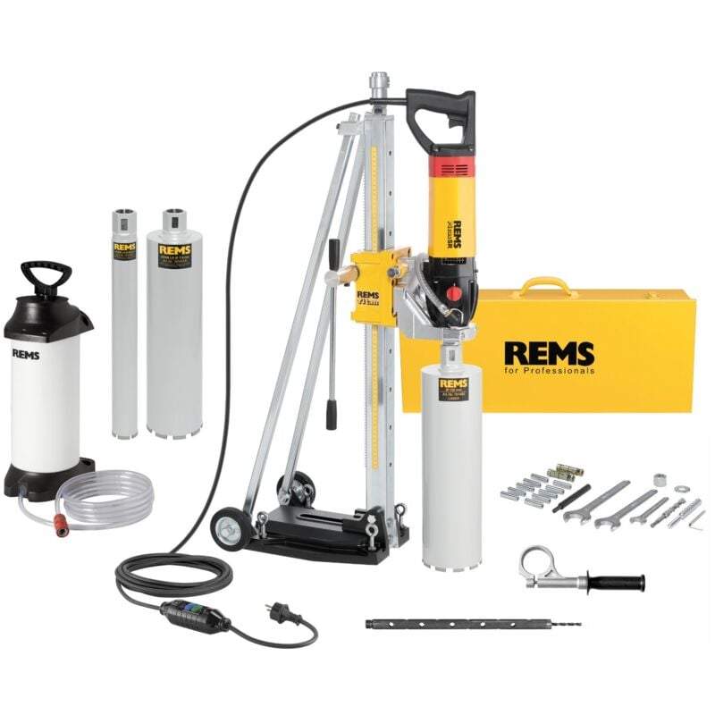 foto del prodotto picus sr 2200 w set titan con colonna di perforazione, serbatoio dell acqua e 3 punte 183x01 r220 rems