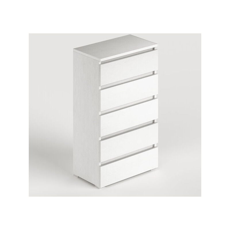 immagine 0 del prodotto pidema cassettiera bianco frassinato con 5 cassetti in legno