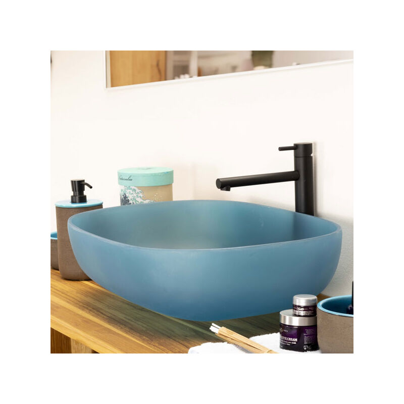 foto del prodotto pidema lavabo bagno da appoggio moderno in resina, lavandino