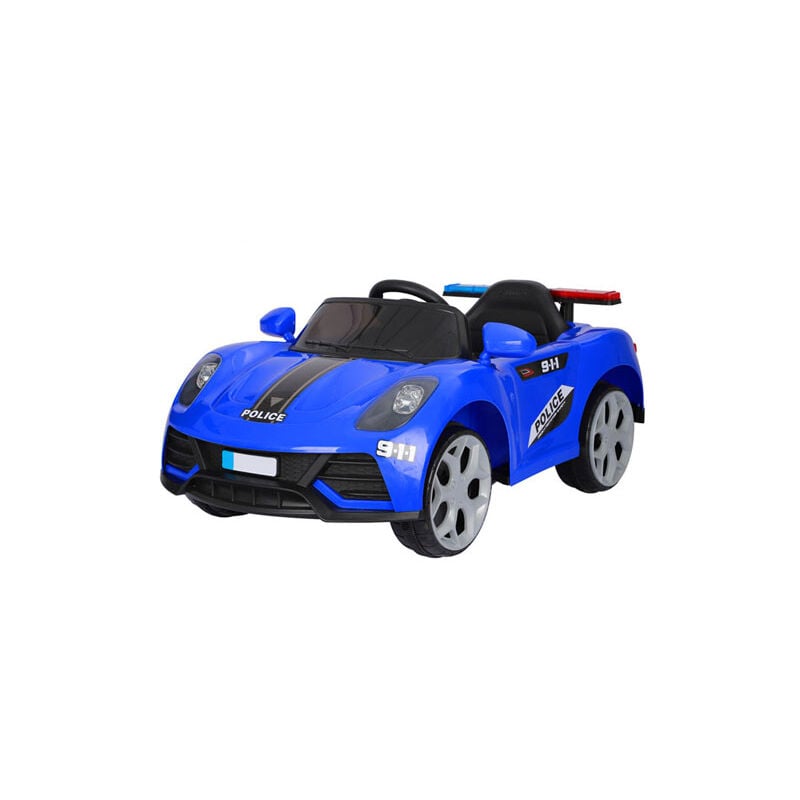 foto del prodotto pidema macchina elettrica polizia blu per bambini con batteria
