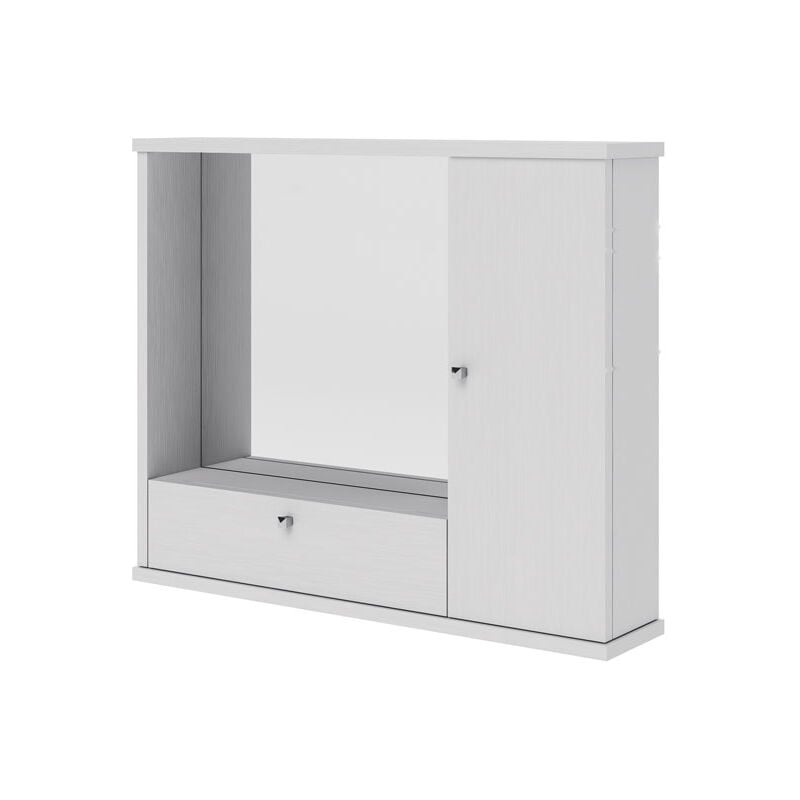 foto del prodotto pidema mobile bagno bianco frassinato con specchio e luce,