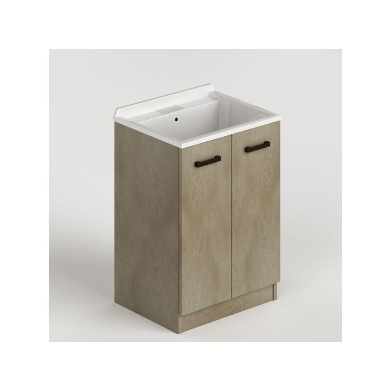 foto del prodotto pidema mobile lavatoio in legno di colore argilla. lavatoi