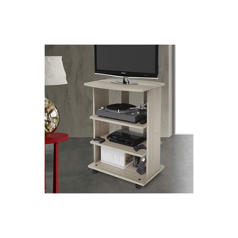 foto del prodotto pidema mobile porta pc e stampante in legno olmo. carrello