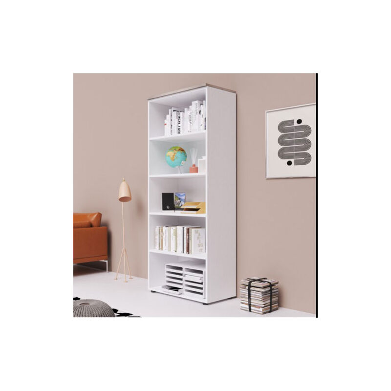 foto del prodotto pidema mobile ufficio a giorno in legno bianco frassinato con
