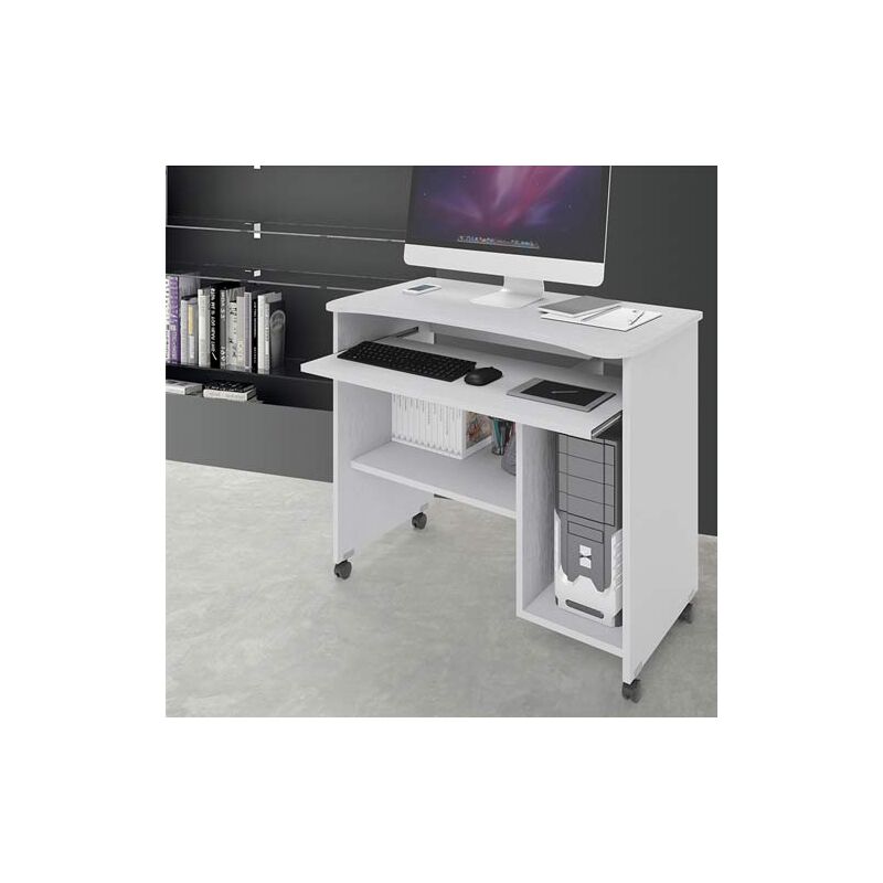foto del prodotto pidema scrivania ufficio porta computer con ruote e ripiano