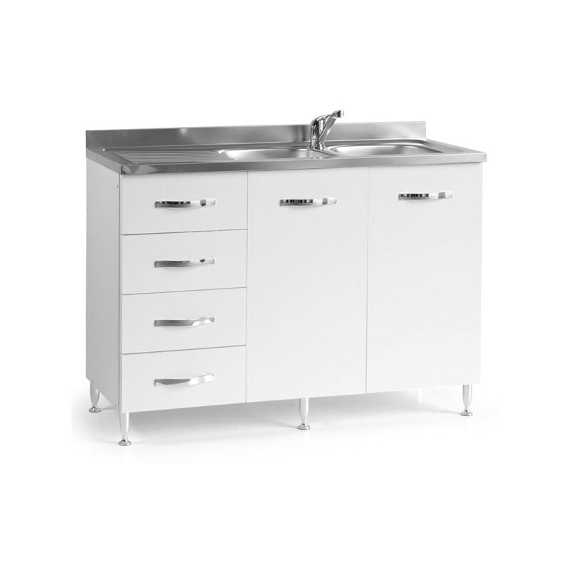 foto del prodotto pidema sottolavello cucina montato con ante 120 cm bianco