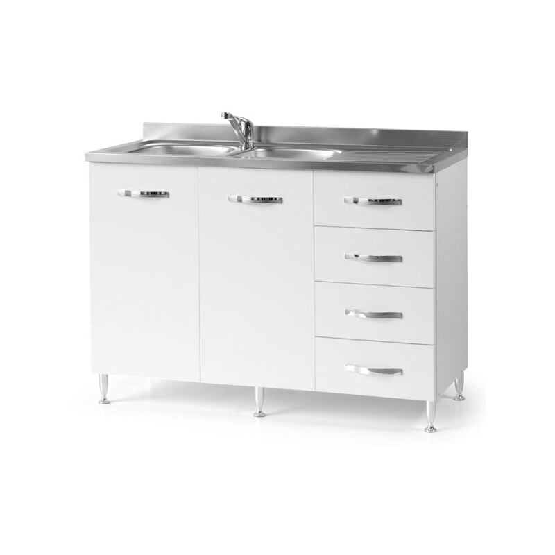 foto del prodotto pidema sottolavello cucina montato con ante 120 cm bianco