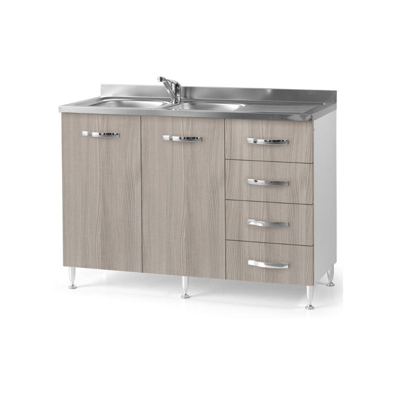 foto del prodotto pidema sottolavello cucina montato con ante olmo 120 cm. mobili