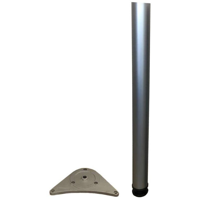 foto del prodotto piede acciaio x tavoli d.60 cm.71 nichelato sat. prezzo per 1 pezzo.