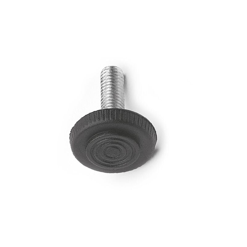 foto del prodotto piede tondo regolabile in acciaio base in plastica 28 mm m8x22 4 pezzi nero