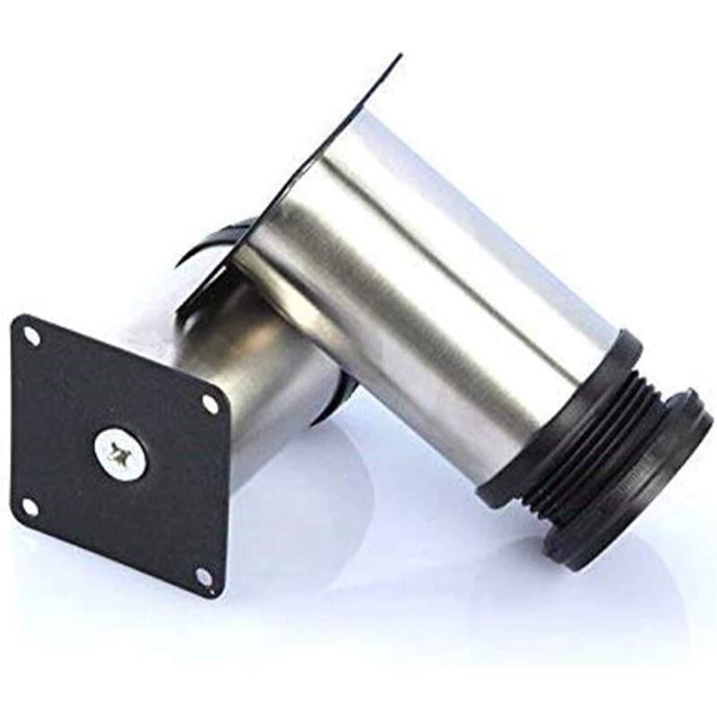 foto del prodotto piedini regolabili, altezza 150 mm, gambe spesse per mobili, gambe per tavoli, gambe per mobili, acciaio inox spazzolato, altezza regolabile 0 15 mm,