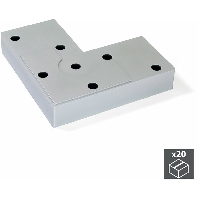 foto del prodotto piedino per mobile h12 mm plastica grigio metallizzato 20 pezzi emuca