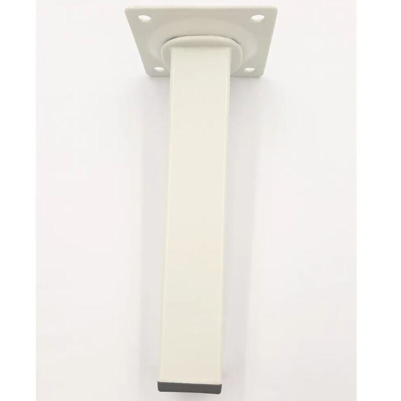 foto del prodotto piedino quadro in metallo 25x25 mm bianco altezza 200 mm