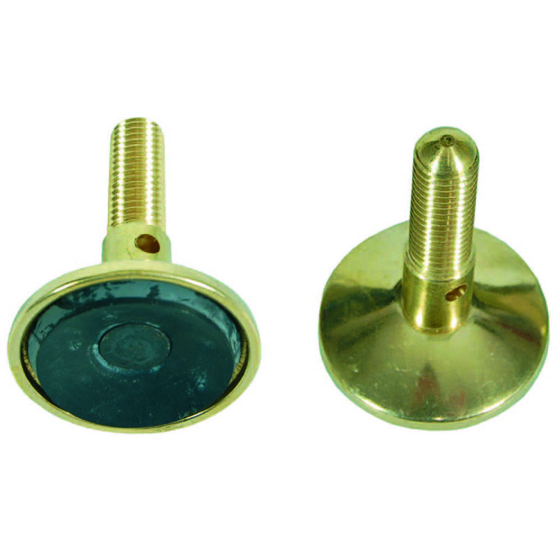 foto del prodotto piedino registrabile girevole ottone lucido mm.10 ma larghezza base mm.40x55 28h.