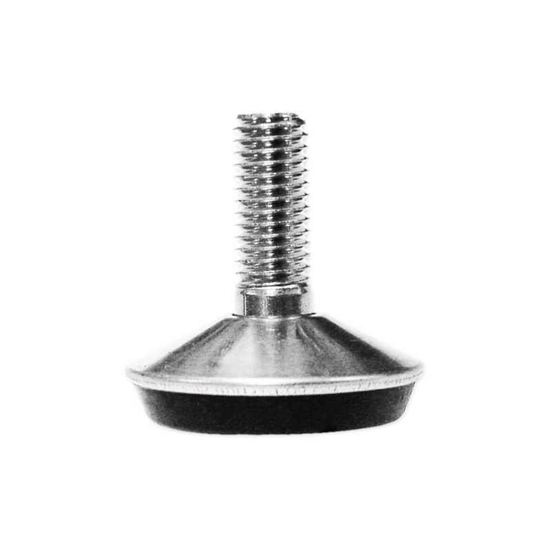 foto del prodotto piedino regolabile in gomma e metallo cromato 50x10 mm