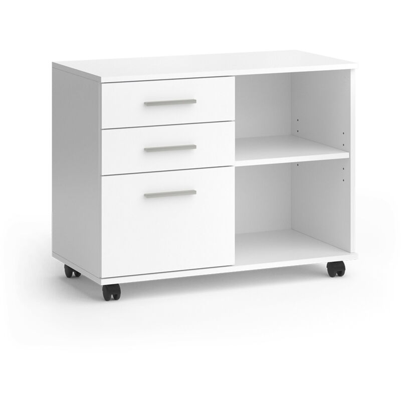 foto del prodotto piedistalli mobili delf, bianco, 80 x 40 cm con 3 cassetti vicco