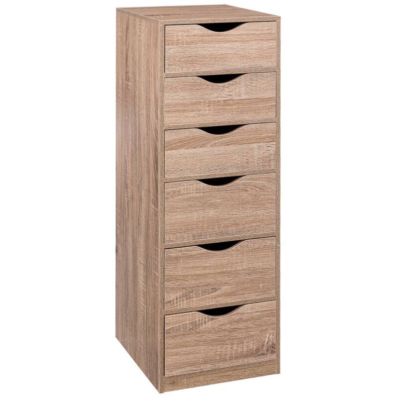 foto del prodotto piedistallo a 6 cassetti con effetto legno naturale 5five