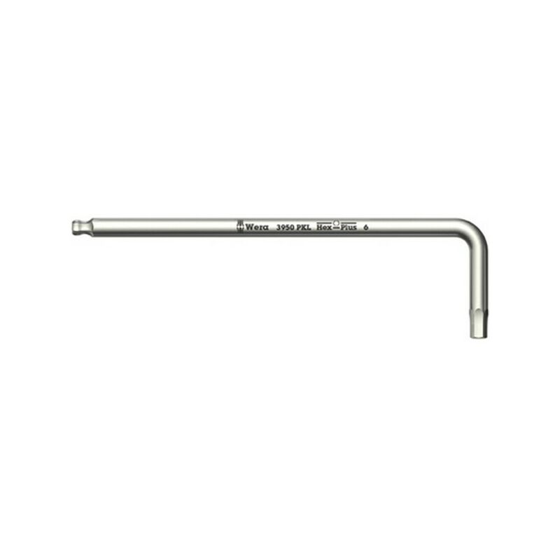 foto del prodotto piegata chiave a 6 punti, estremit a sfera, in acciaio inox, cote s stoviglie 10 mm, lunghezza. rami 219 x 40 mm