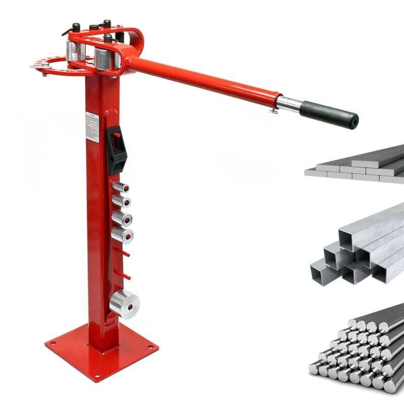 foto del prodotto piegatubi a piedi pressa da officina piegatura manuale piega quadrata tonda piatta in acciaio rossa 160000773