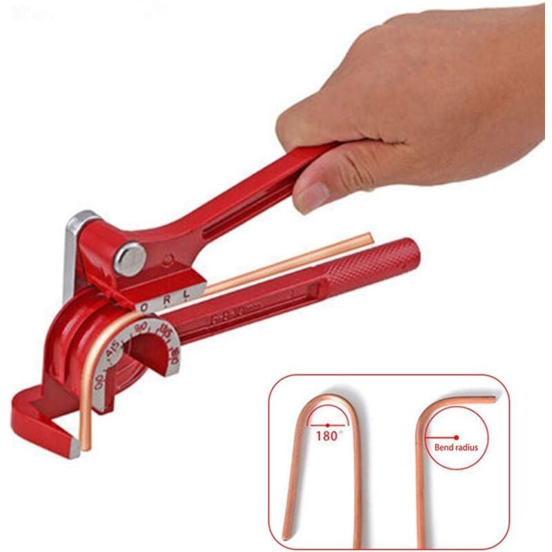 foto del prodotto piegatubi manuale 3 in 1, dimensioni 1 4, 5 16, 3 8, leva da 180 gradi, piegatura per impieghi gravosi, rame, ottone, alluminio e metallo morbido per