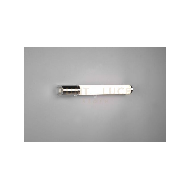 foto del prodotto piera h2o applique led 8w 850lm, 3000k bordo cromo con presa corrente ed interruttore ip44 l. 41,5cm