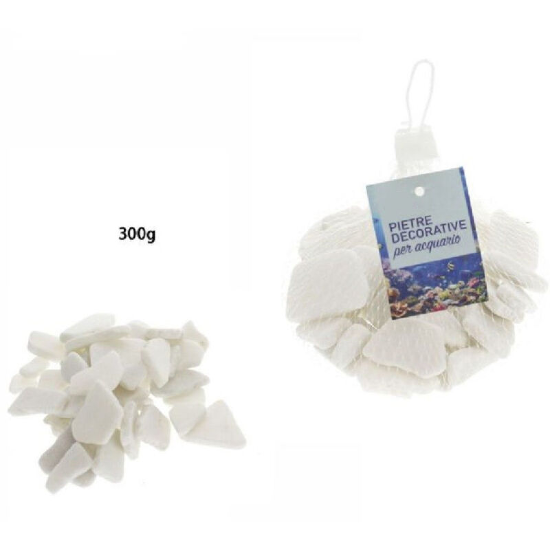 foto del prodotto pietre decorative piatte acquario bianche 300gr decorazione giardino piante 70266 trade shop traesio