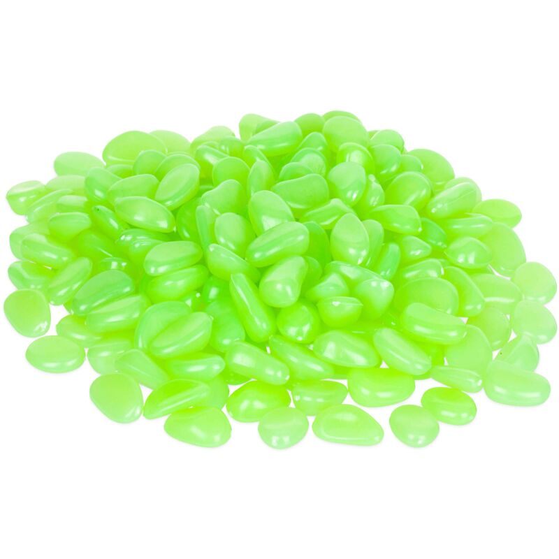 foto del prodotto pietre luminose, ciottoli luminescenti, decorazione per giardino acquario, vasi arredo, verde, set da 200 pz relaxdays