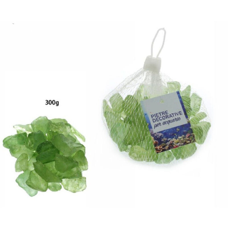 foto del prodotto pietre sassi sassolini decorativi verdi per acquario da 300 gr decorazione 70271 trade shop traesio