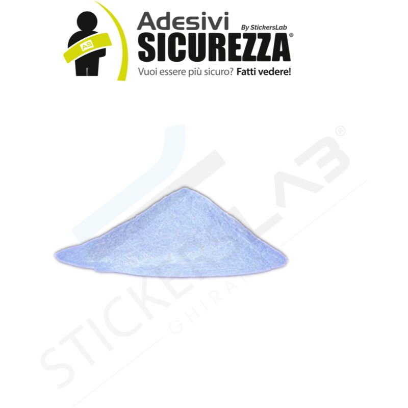 foto del prodotto pigmento additivo polvere luminescente fosforescente si illumina al buio a base bianca colore bianco, peso 50 grammi