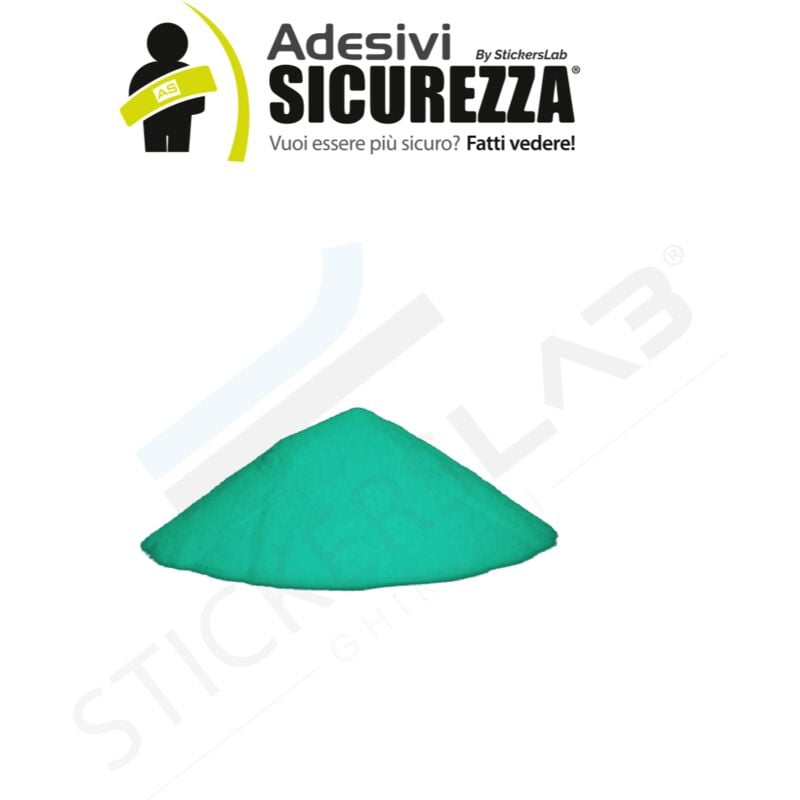 foto del prodotto pigmento additivo polvere luminescente fosforescente si illumina al buio a base bianca colore blu, peso 100 grammi
