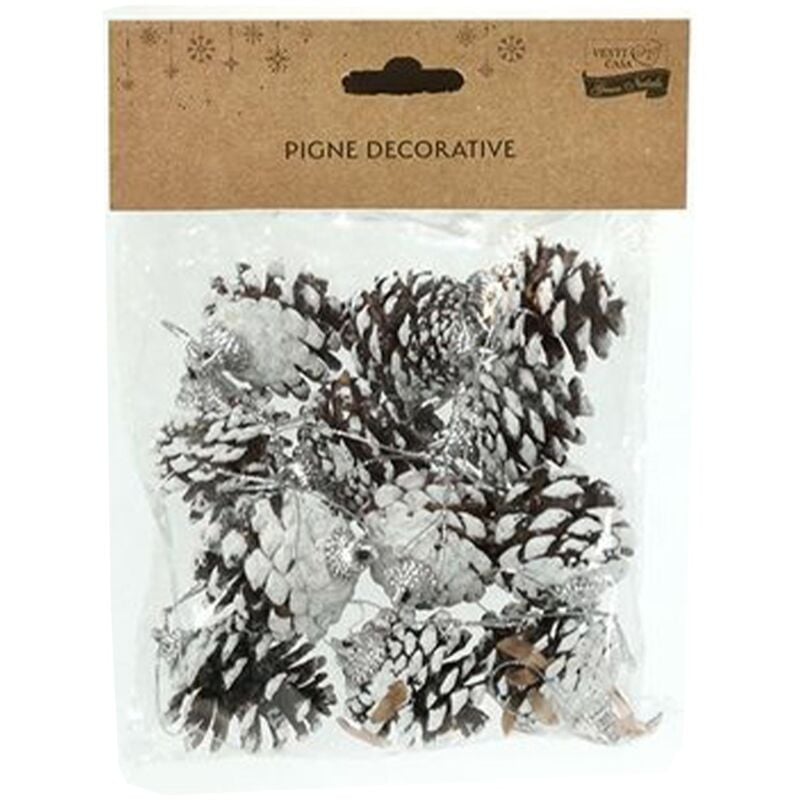 foto del prodotto pigne decorative da 4 cm per decorazione natalizia set da 12 naturale