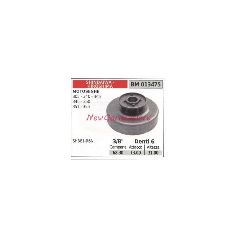 foto del prodotto pignone shindaiwa motore motosega 305 340 345 346 350 351 3/8' denti 6 013475