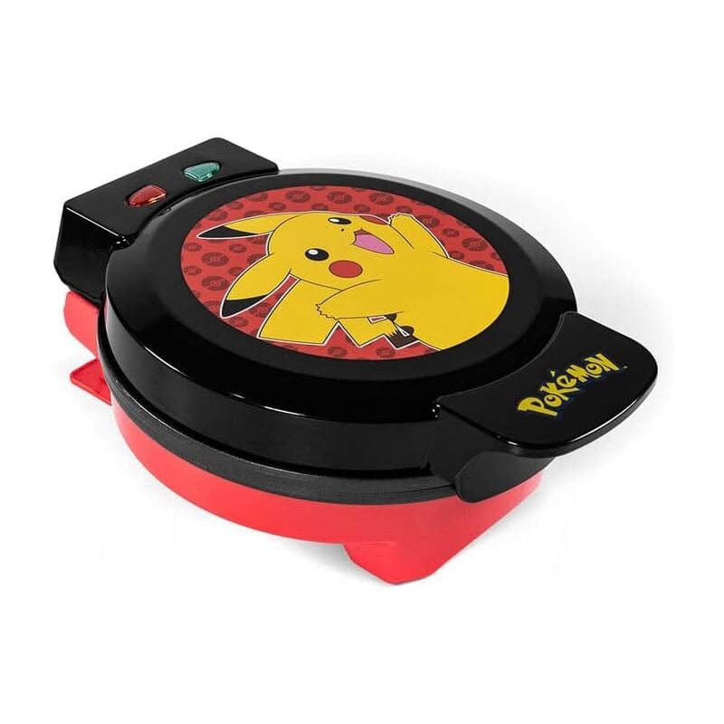 foto del prodotto pikachu waffle iron stampa del personaggio su el waffle spina europea licensed pokemon facile de da usare e pulire casa e cucina