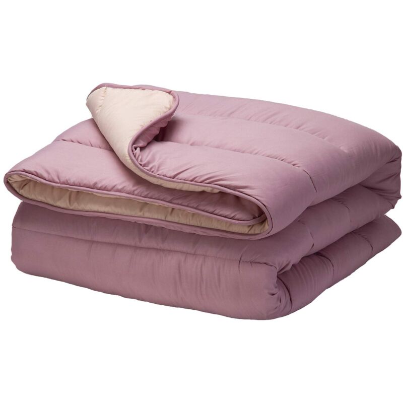 foto del prodotto pikolin home piumino reversibile 300 gr imbottitura nordica bicolore per letto da 180 tocco piuma, caldo, traspirante, colore malva, 260 x