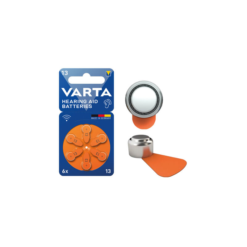 foto del prodotto pila apparecchio acustico rayovac 13 varta arancio cf pz 6