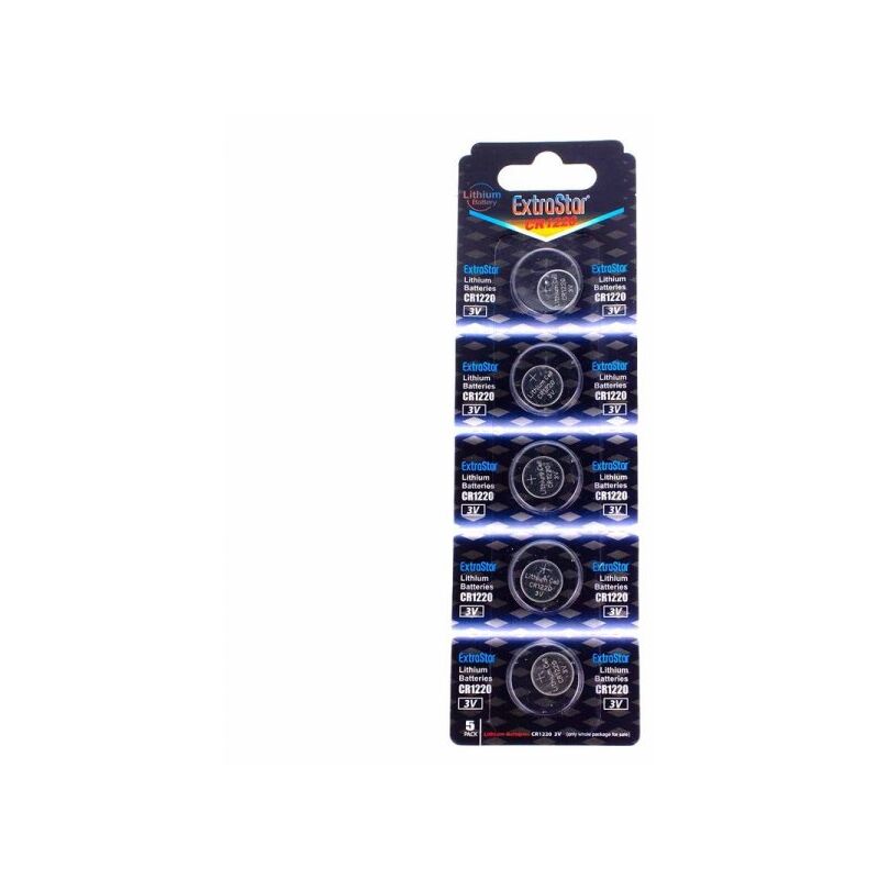 foto del prodotto pila batteria a bottone extrastar cr1220 3v confezione da 5 pile
