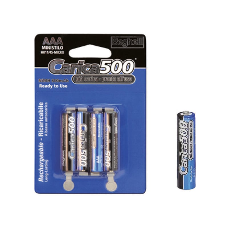 foto del prodotto pila ministilo aaa carica500 1,2v 800 mah blister da 4 pezzi