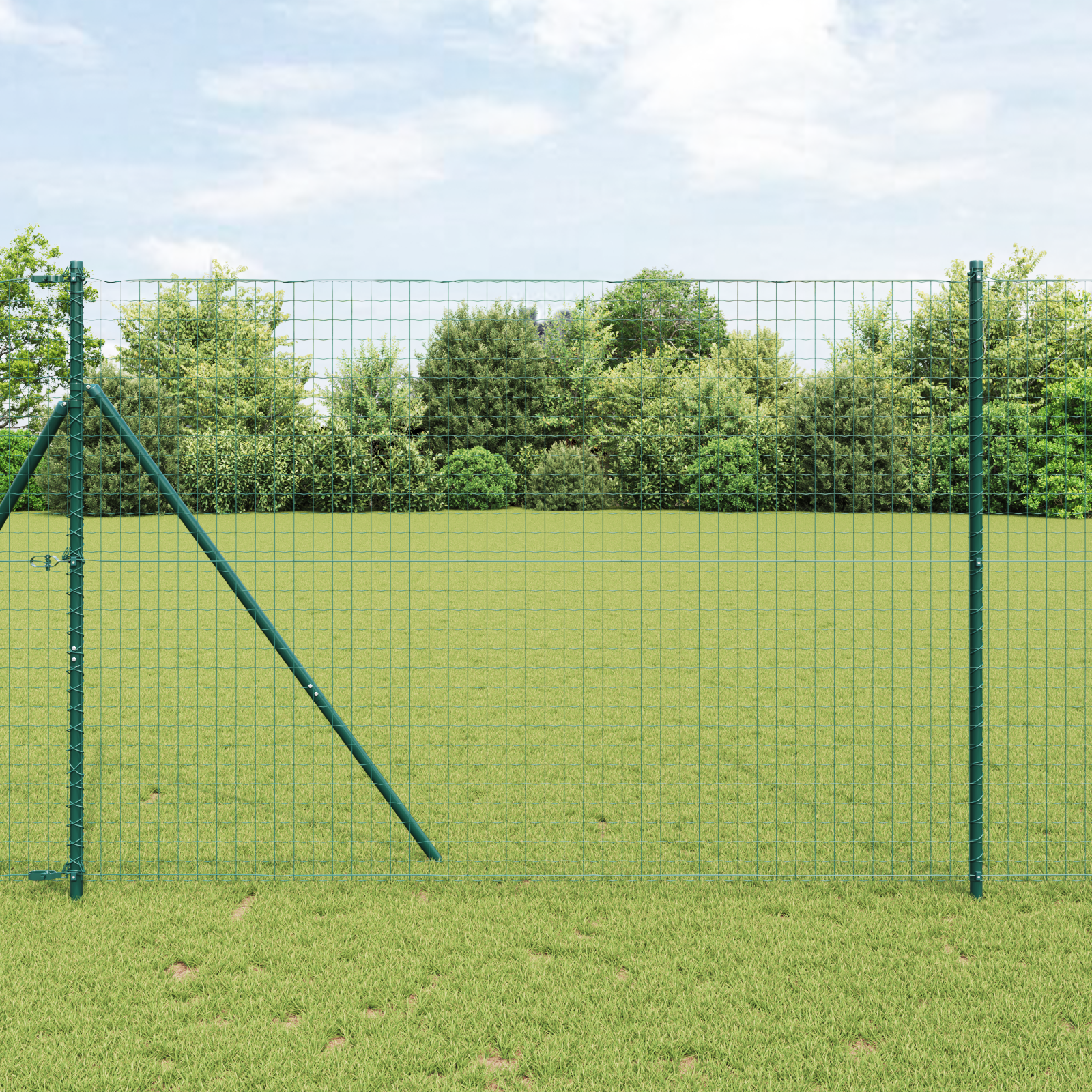 foto del prodotto pilastri per recinzione 7 pz verde 32 mm 210 cm acciaio zincato