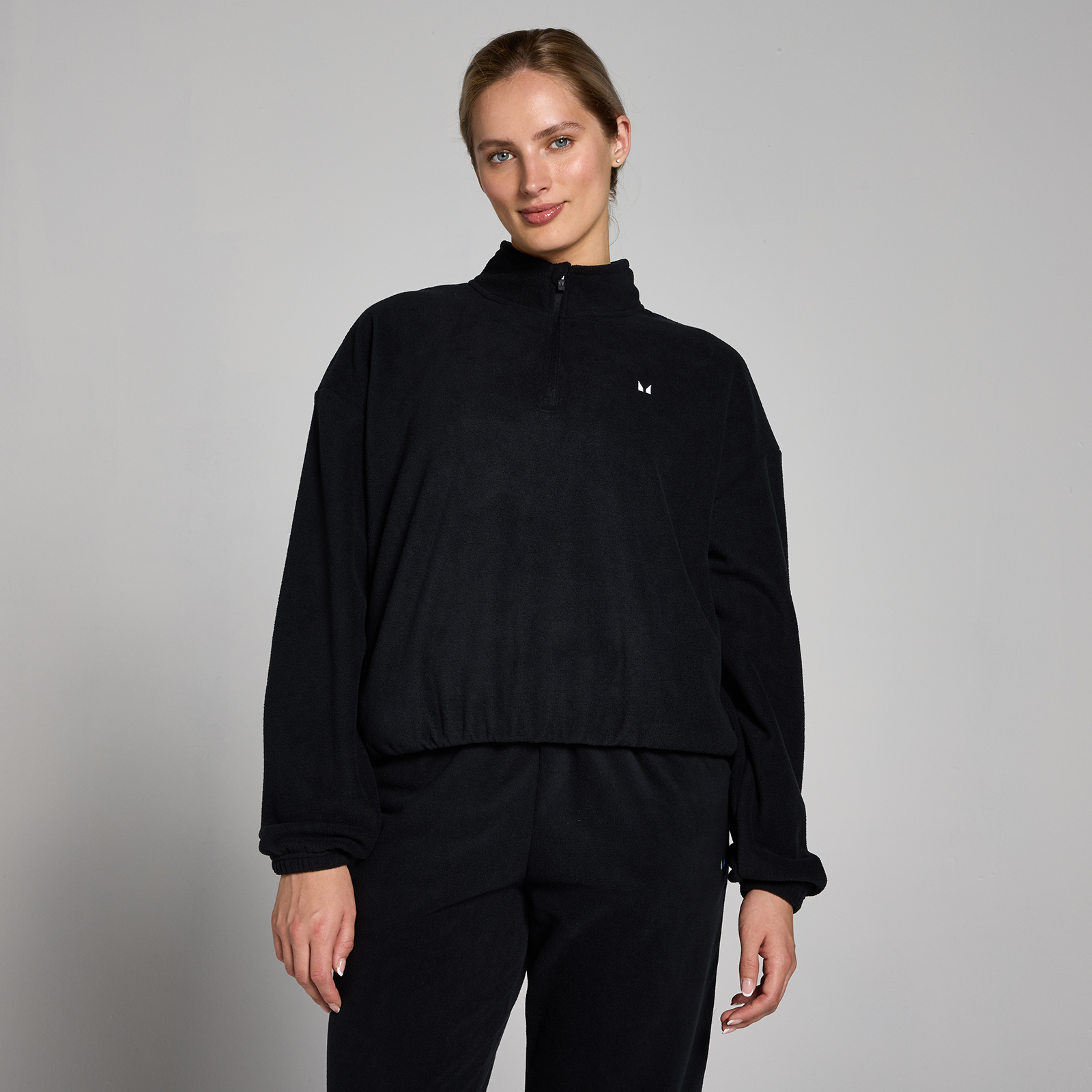 foto del prodotto pile con cerniera 1 4 con collo alto mp da donna nera xl